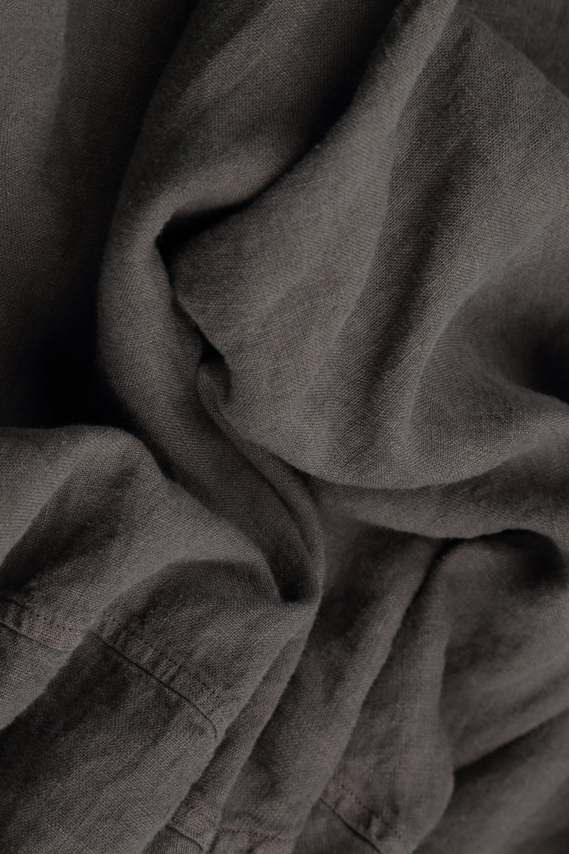 Ruffled Fringed Truffle Linen Blouse 6