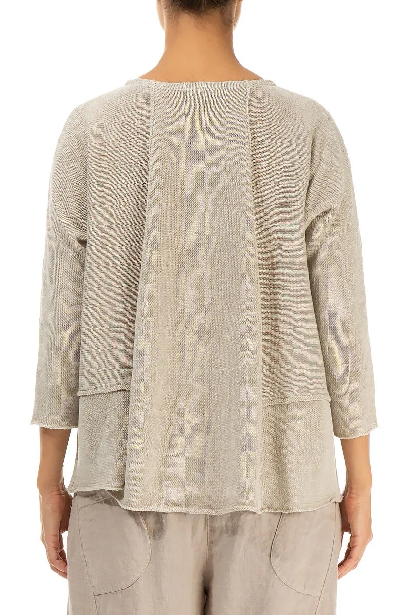 A-Line Two Pockets Natural Linen Jumper 2