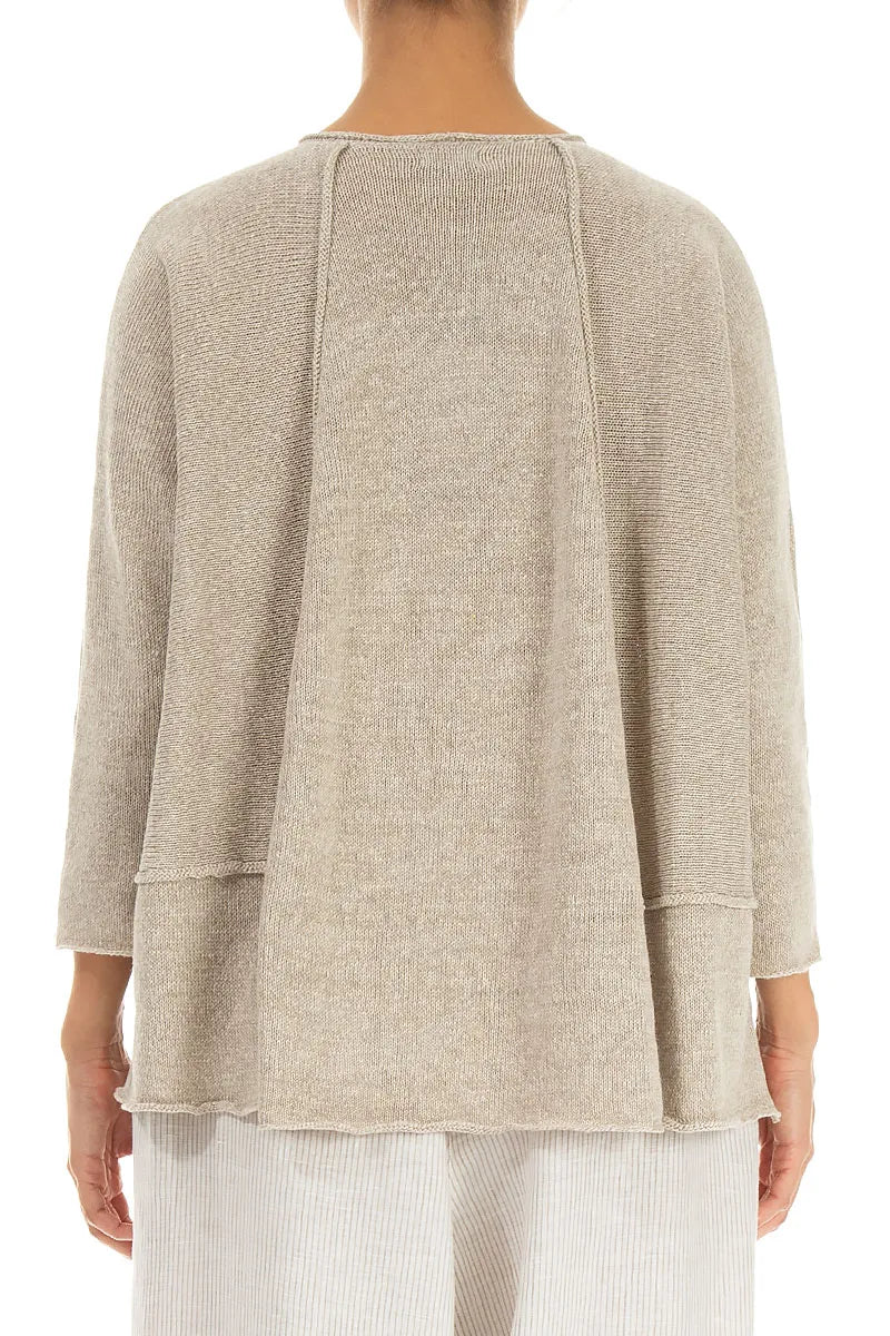 A-Line Two Pockets Natural Linen Jumper 2