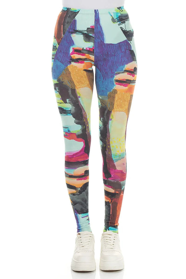 Abstract Cotton Leggings 1
