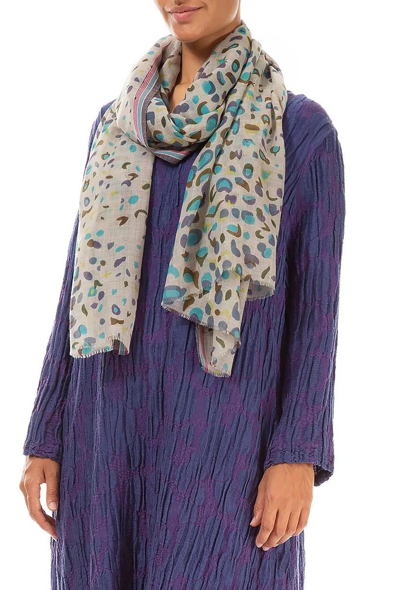 Abstrakter Seidenschal mit Kieselmuster