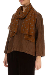 Aged Copper Light Dotty Silk Scarf 3