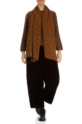 Aged Copper Light Dotty Silk Scarf 2