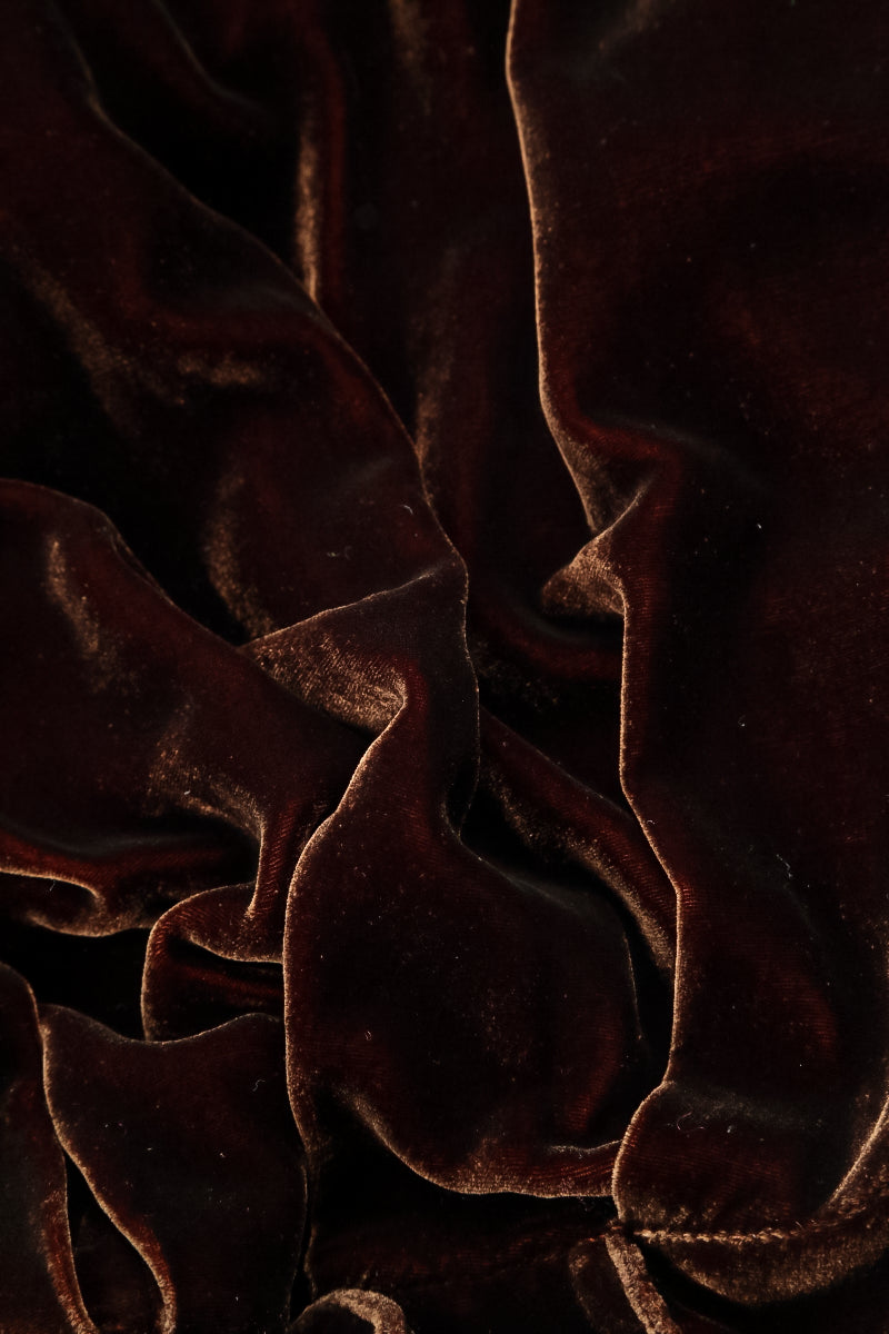 Aged Copper Pleated Silk Velvet Jacket 6