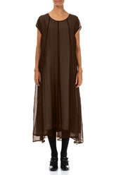 Aged Copper Silk Chiffon Dress 1