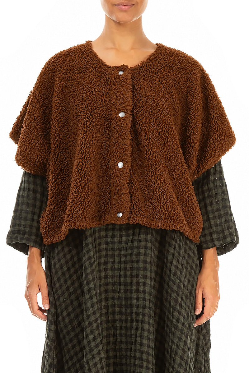 Aged Copper Teddy Cotton Gilet