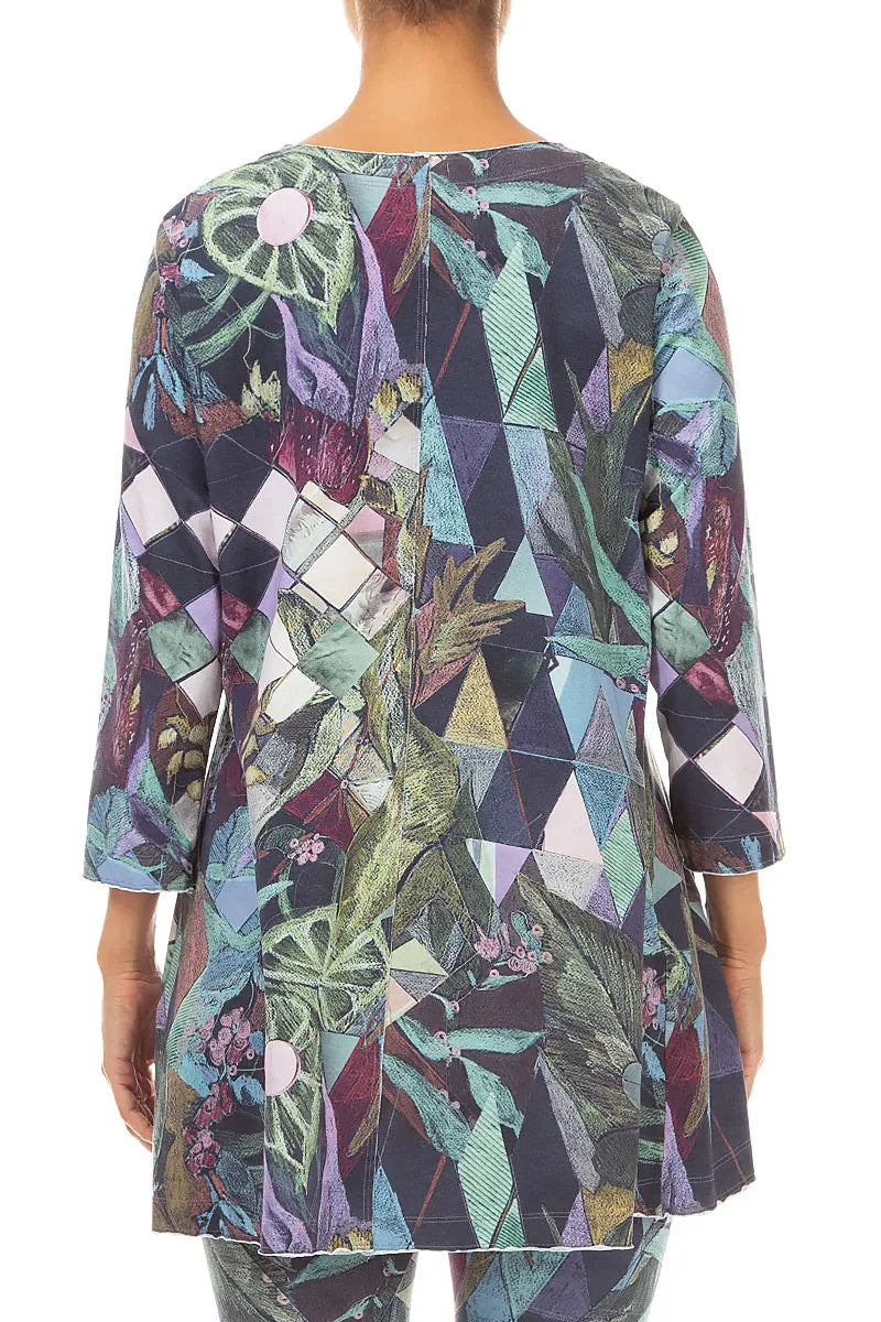 Art Mosaic Cotton Tunic Top