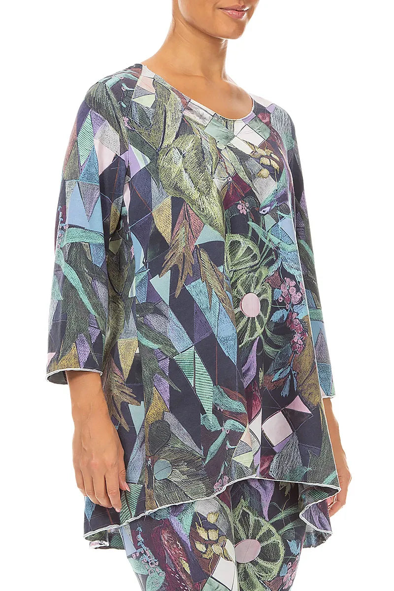 Art Mosaic Cotton Tunic Top