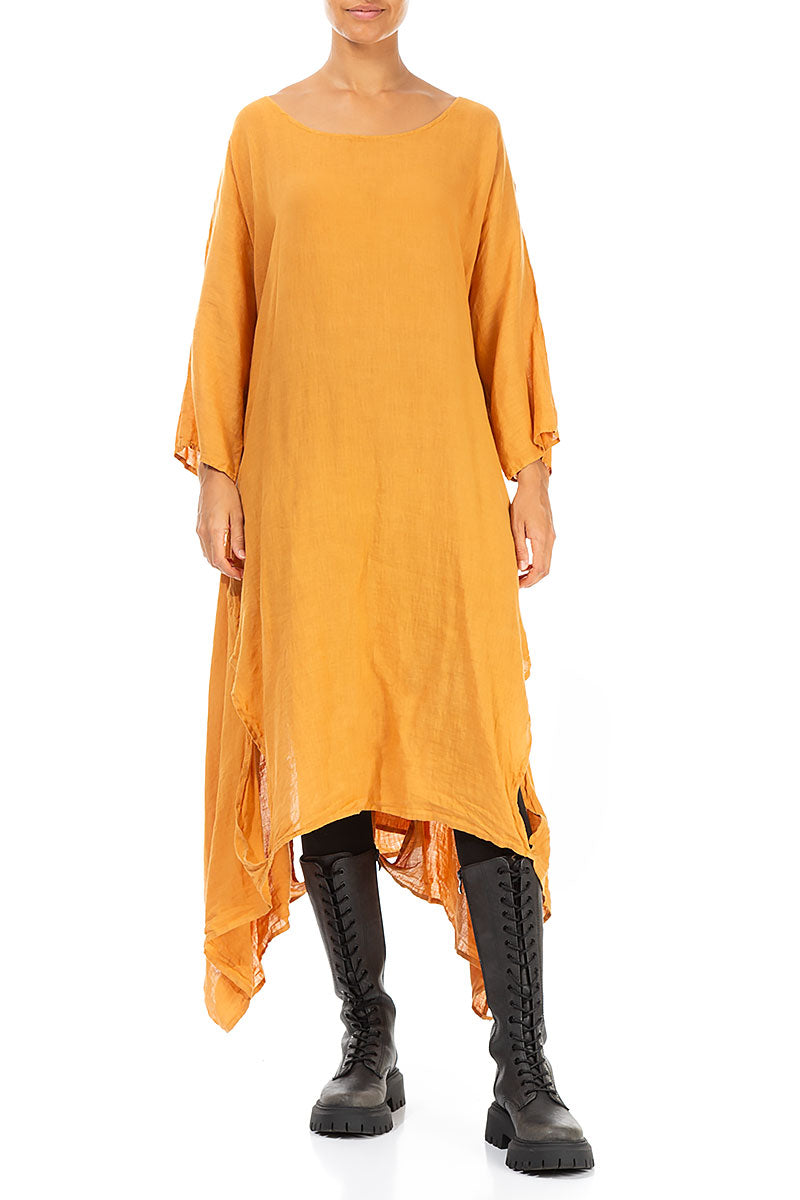 Asymmetric Amber Linen Dress 3
