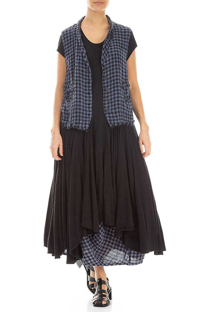 Asymmetric Black Cotton Dress 5