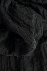 Asymmetric Crinkled Black Silk Linen Tunic 5