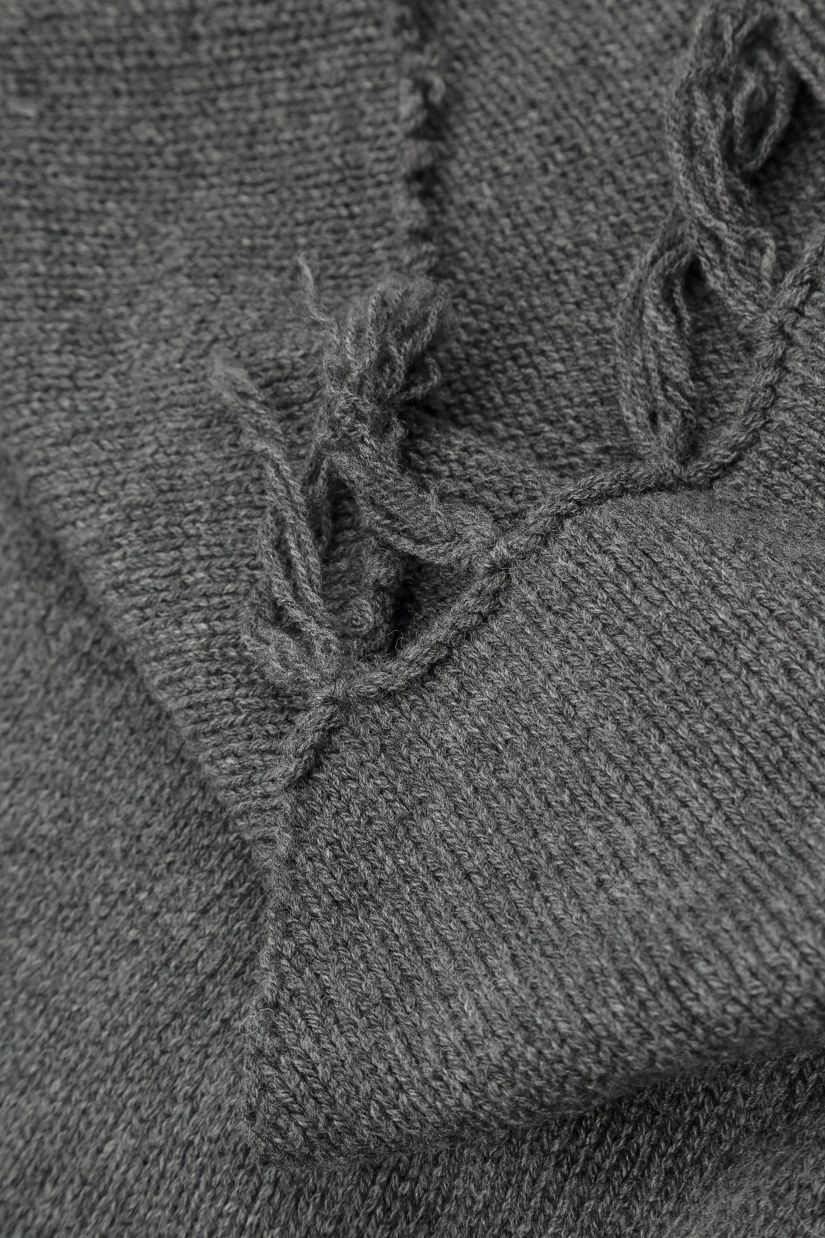 Asymmetric Grey Merino Wool Sweater 6