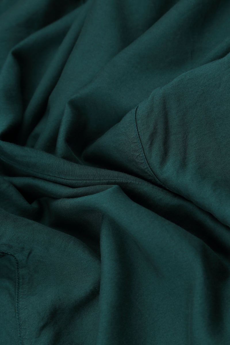 Asymmetric Hem Emerald Cotton Blouse 5