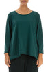 Asymmetric Hem Emerald Cotton Blouse 1