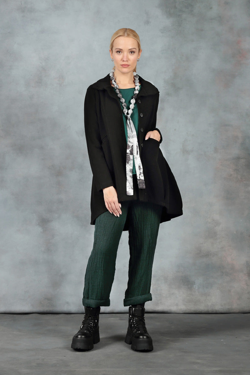 Asymmetric Hem Emerald Cotton Blouse 6