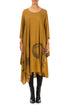 Asymmetric Mustard Silk Bamboo Dress 1