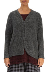 Asymmetrical Grey Wool Cardigan 1