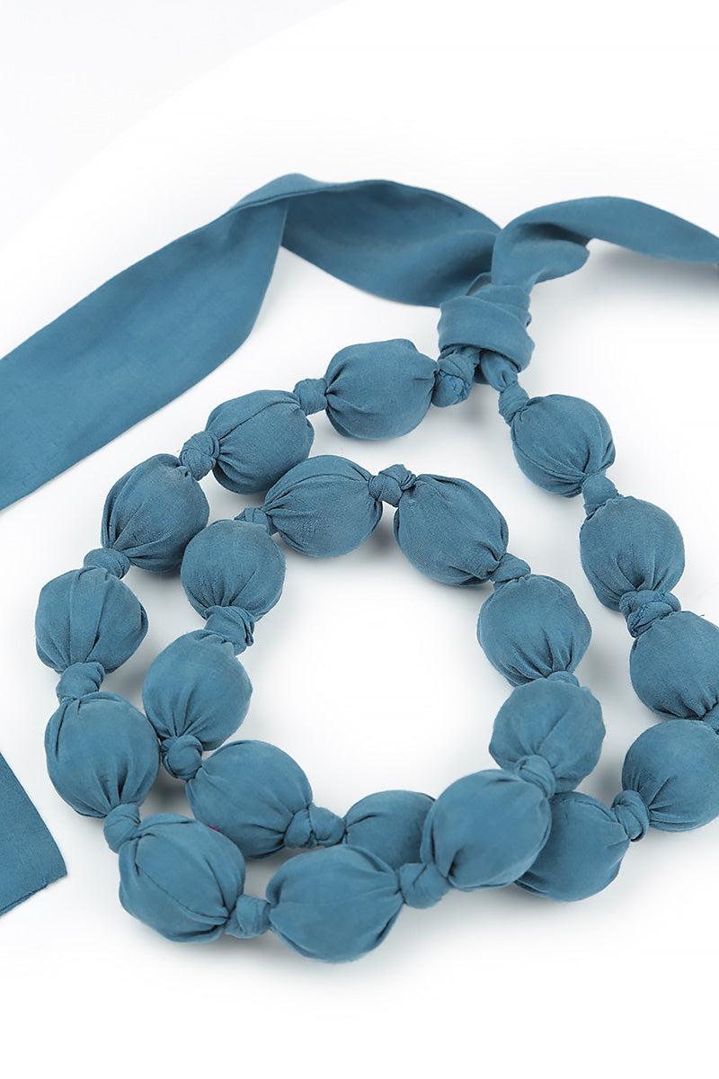 Azure Silk Bead Necklace 5