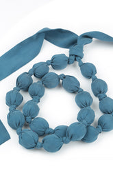 Azure Silk Bead Necklace 5