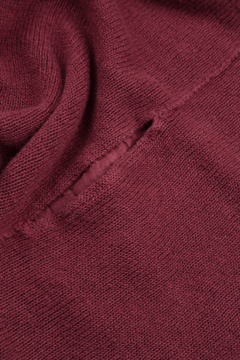 Two Pockets Antique Ruby Linen Cardigan 5