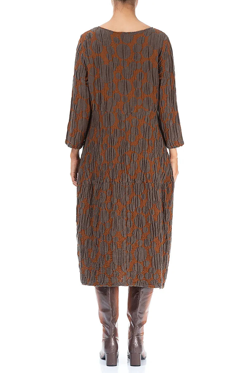 Balloon Aged Copper Circle Silk Linen Dress 2