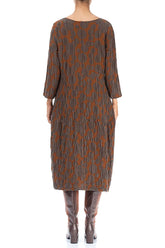 Balloon Aged Copper Circle Silk Linen Dress 2