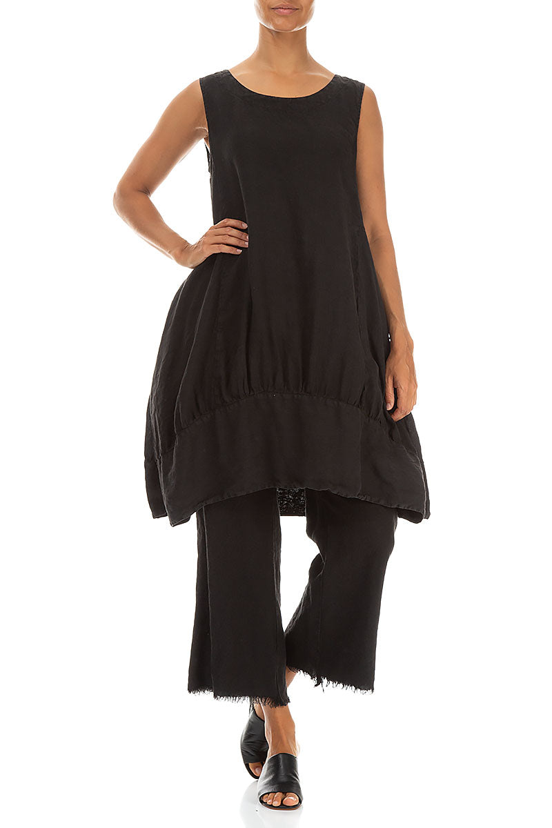 Balloon Black Linen Tunic 4