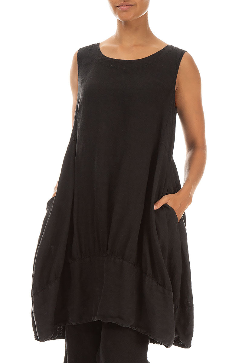 Balloon Black Linen Tunic 3
