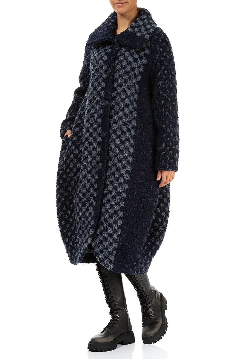 Balloon Blue Alpaca Wool Coat 3