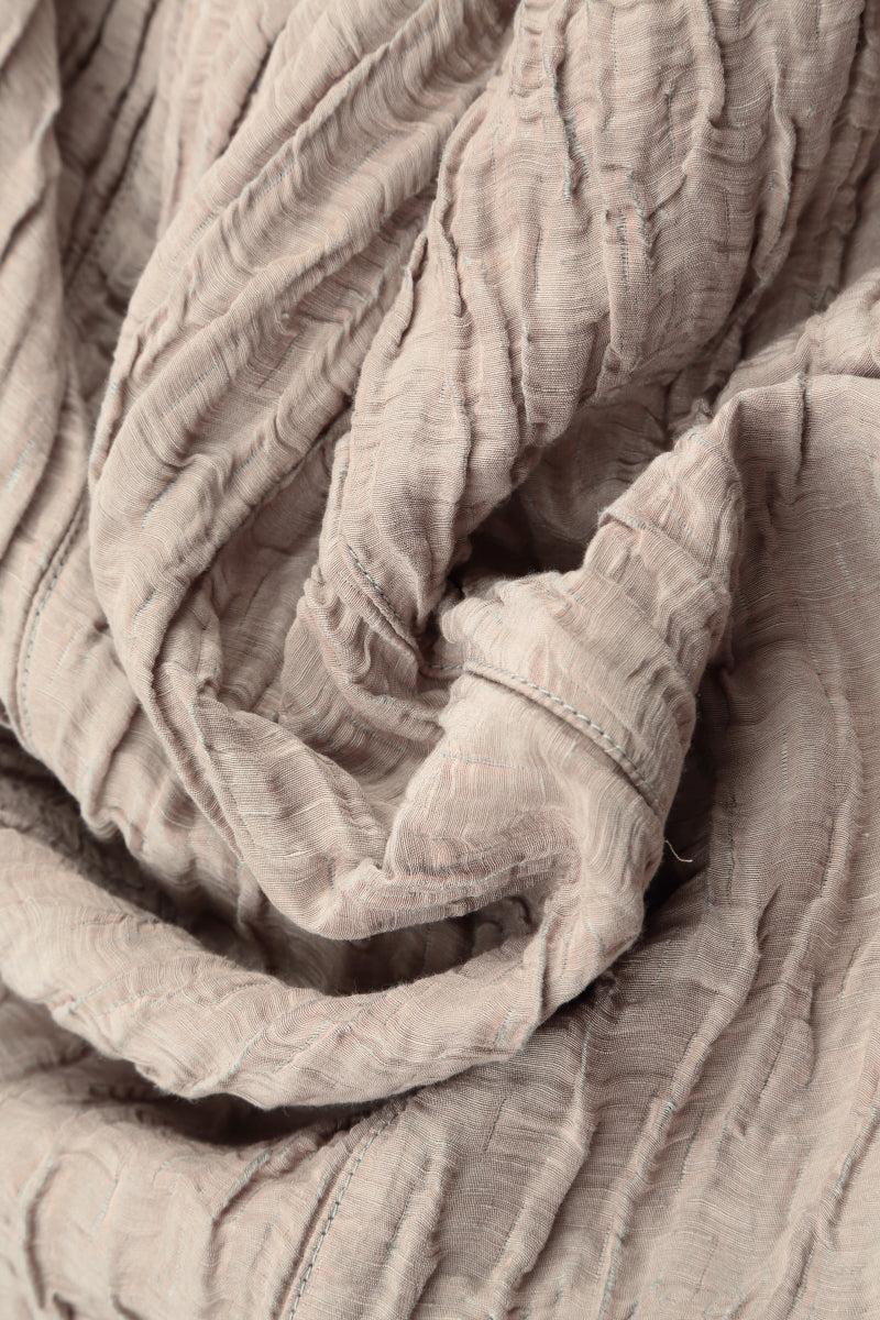 Balloon Beige Crinkled Silk Linen Tunic 5