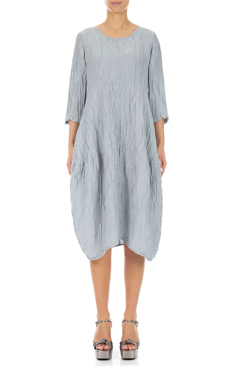 silver linen dress High Low Linen Dress / Grey