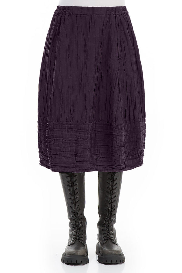 Balloon Deep Plum Crinkled Silk Linen Skirt