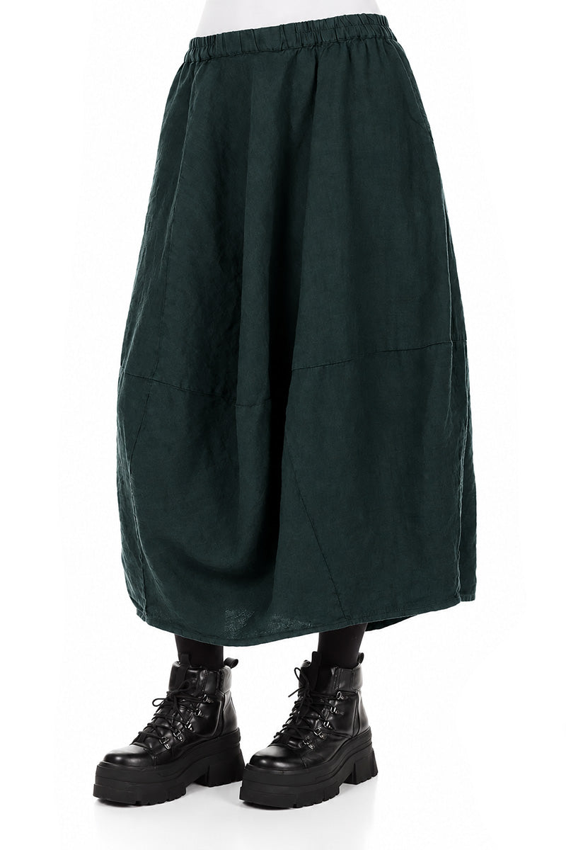 Balloon Deep Turquoise Linen Skirt