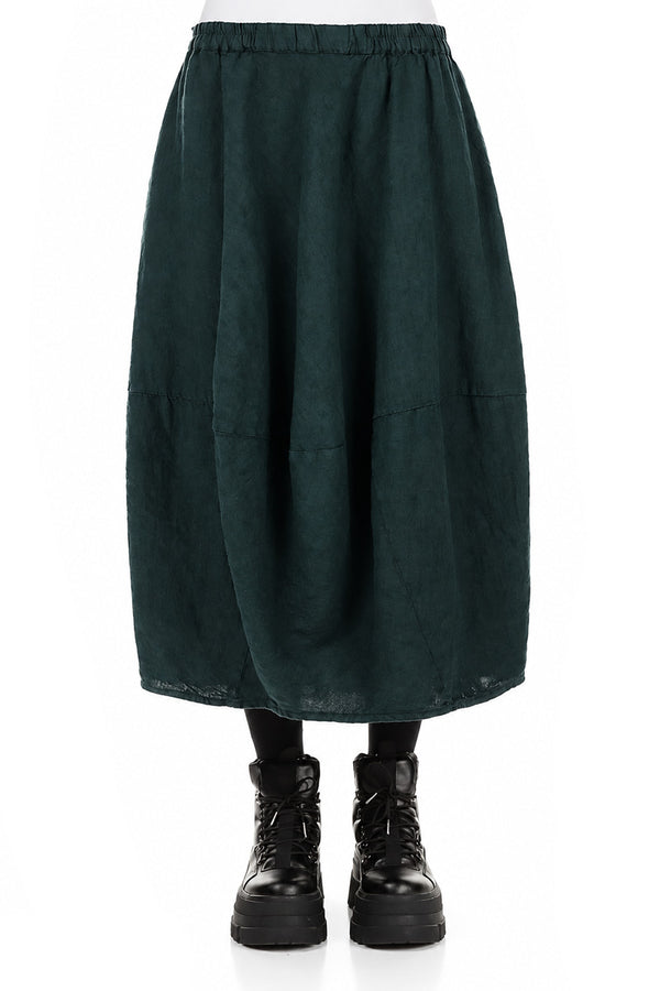Balloon Deep Turquoise Linen Skirt 1
