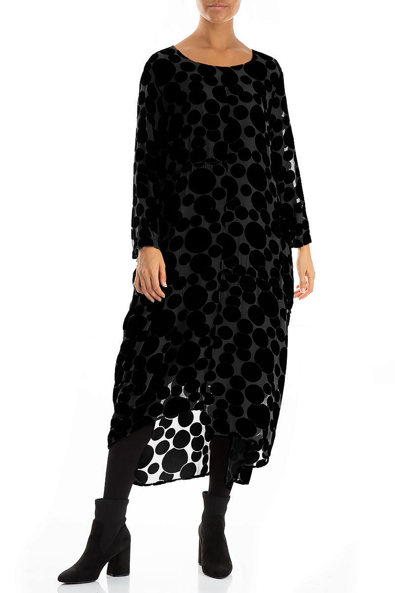 Balloon Devoré Bubbles Black Velvet Dress 3