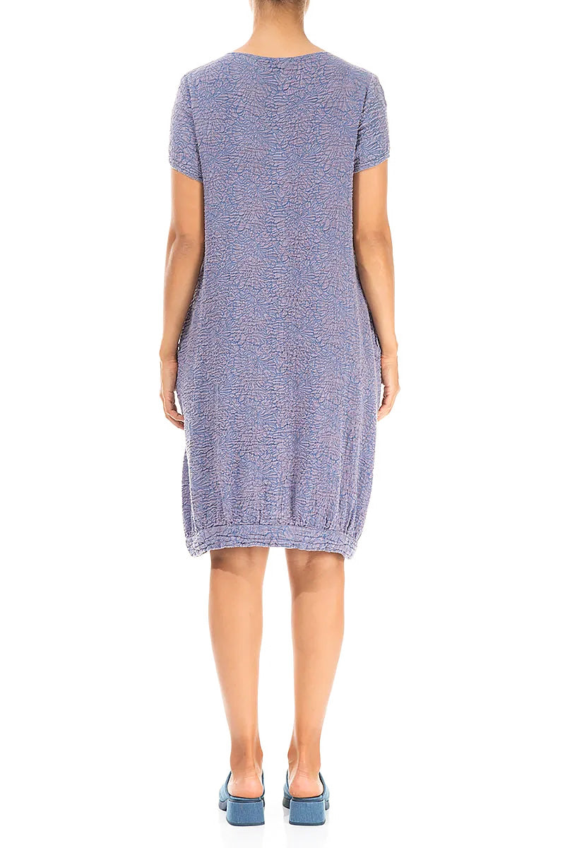 Balloon Floral Blue Purple Nova Silk Dress 2