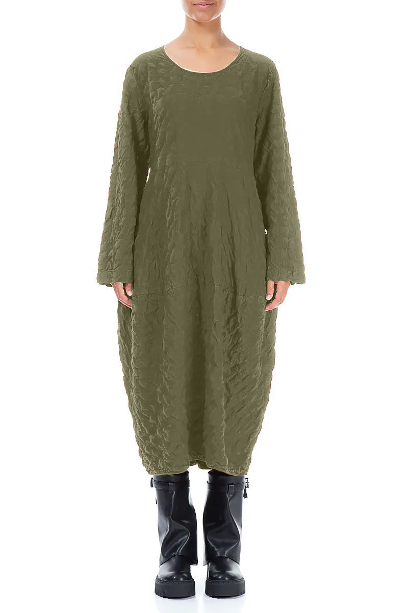 Balloon Forest Mist Pleated Silk Bamboo Dress 1