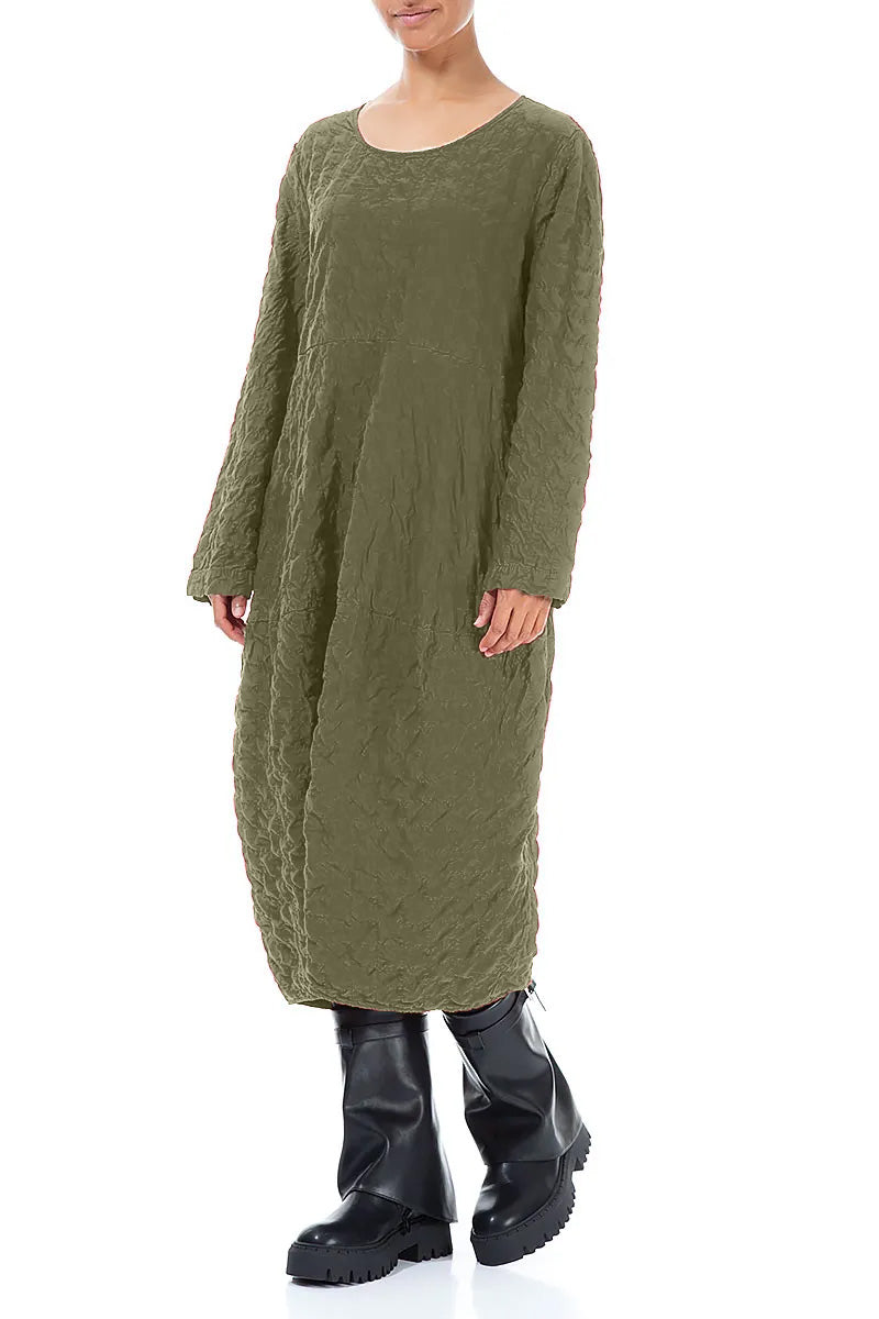 Balloon Forest Mist Pleated Silk Bamboo Dress 3