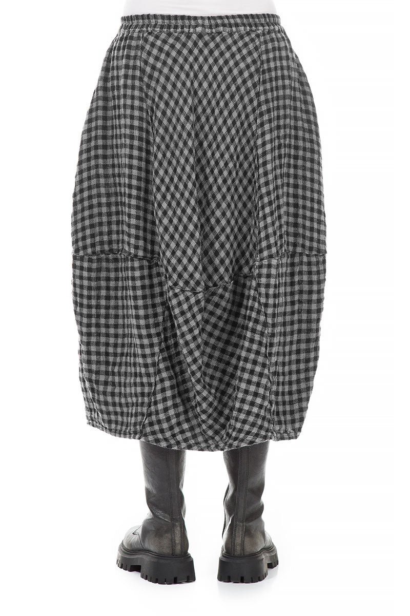 Balloon Grey Check Linen Skirt 3