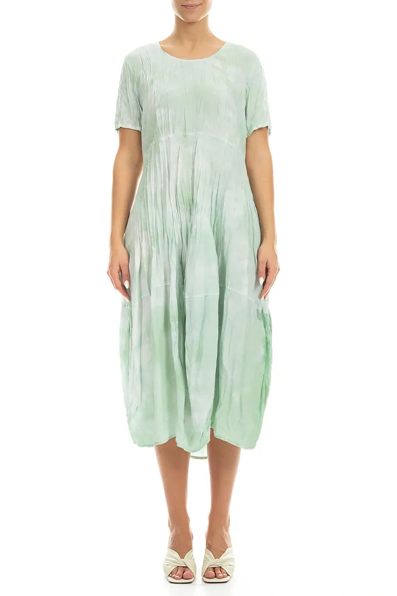 Balloon Liquid Sea Mist Crumpled Silk Dress 1