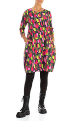 Balloon Paint Mosaic Cotton Dress 4