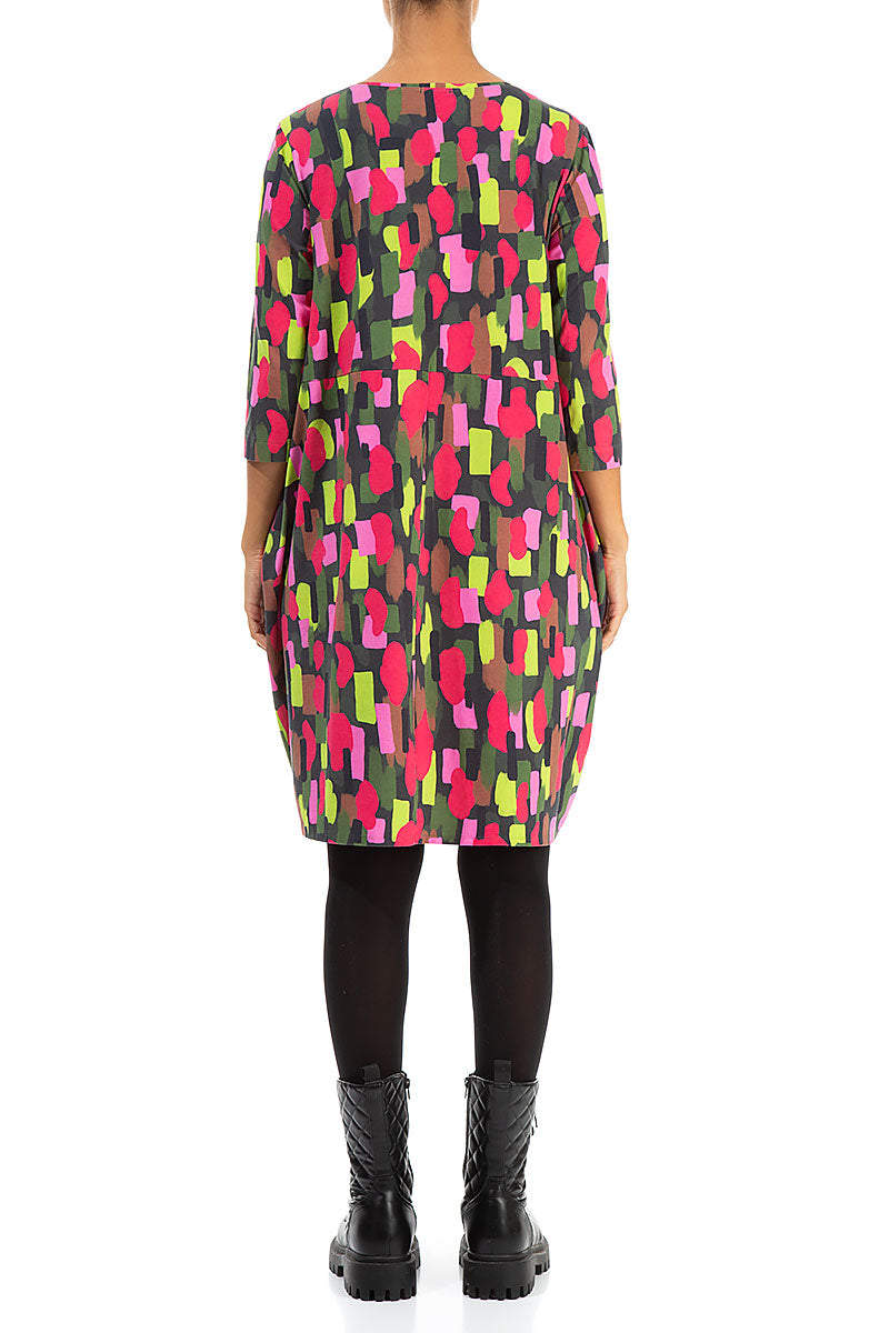 Balloon Paint Mosaic Cotton Dress 2