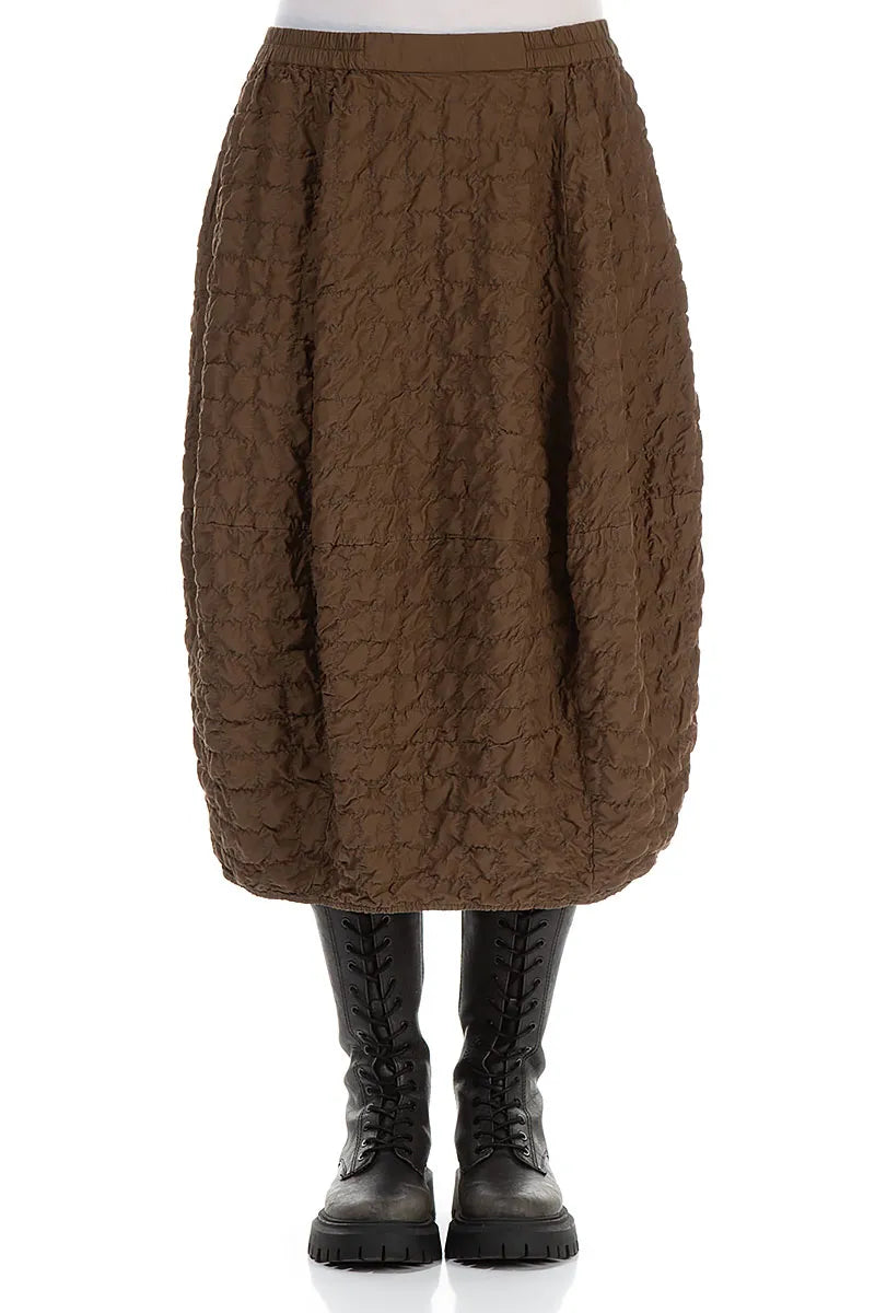 Balloon Pleated Aged Copper Silk Bamboo Skirt 1