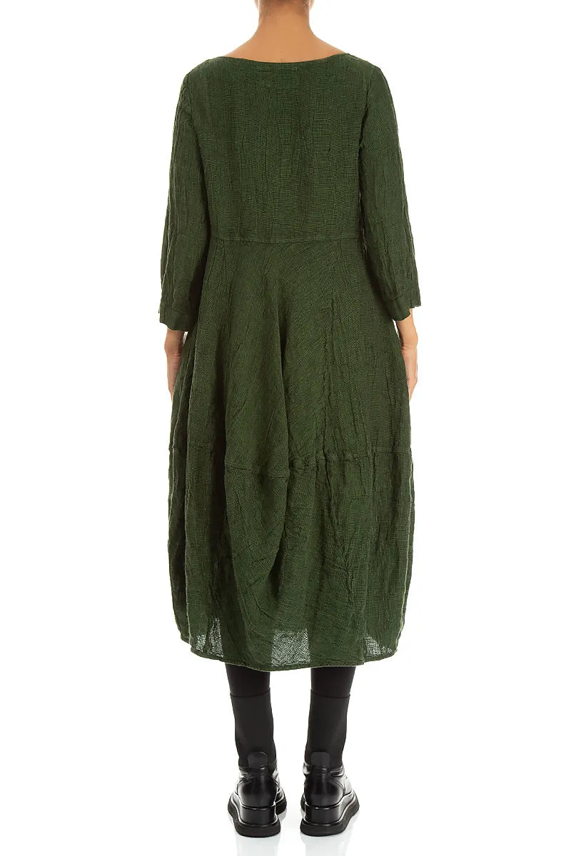 Balloon Shamrock Green Mélange Linen Dress
