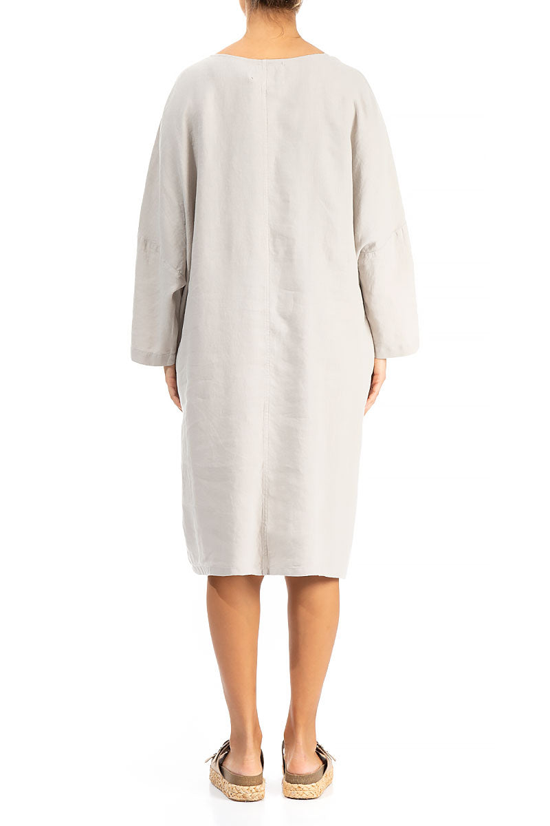 Balloon Splash Taupe Linen Tunic Dress 2