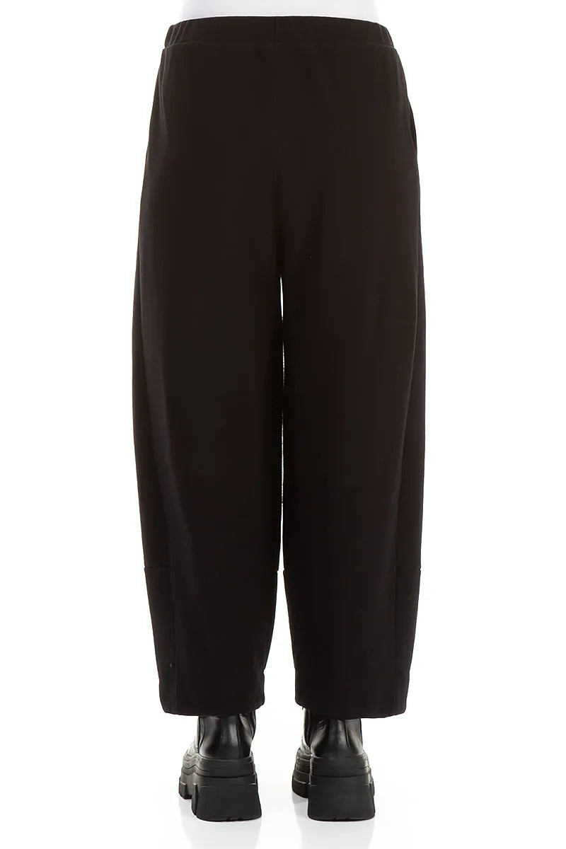 Black Cotton Jersey Trousers