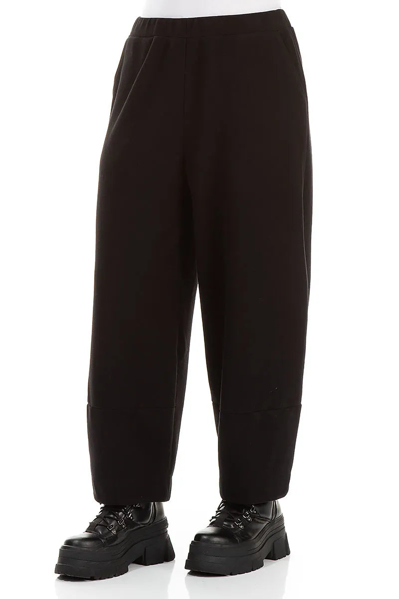 Black Cotton Jersey Trousers