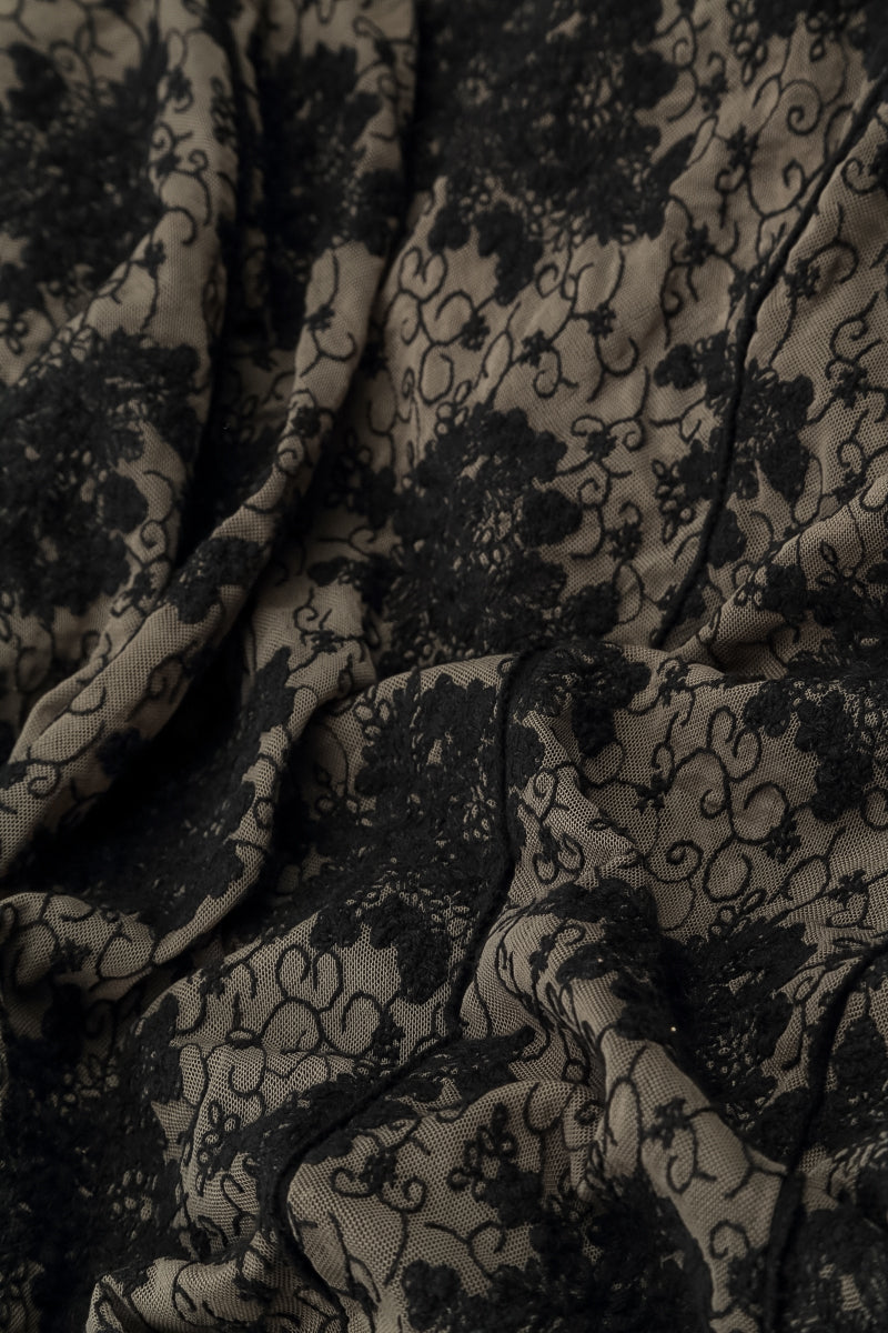 Black Floral Cotton Lace Wristlets