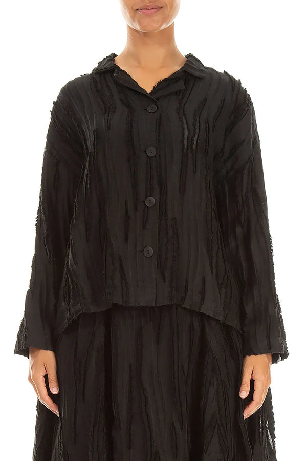 Black Fray Weave Jacket