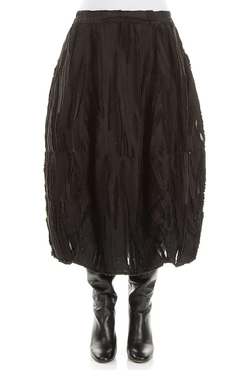 Black Fray Weave Skirt
